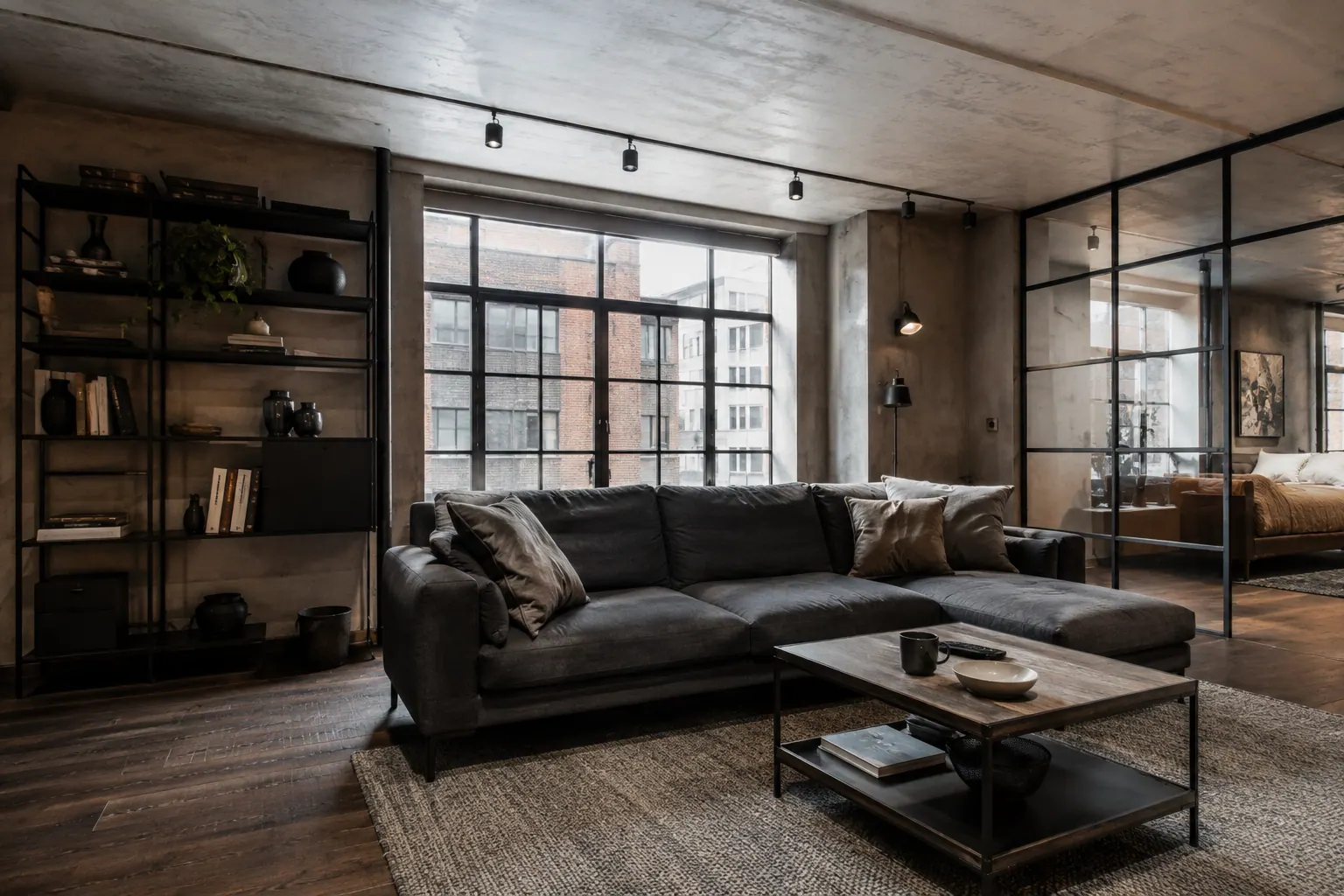 Brick-and-steel rooms off Brick Lane, London